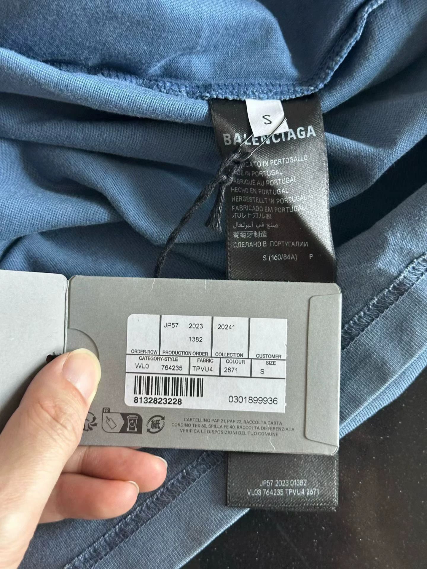 Balenciaga Balenciaga Acid Wash Blue Back Logo SS Size S Size US S / EU 44-46 / 1 - 4 Thumbnail