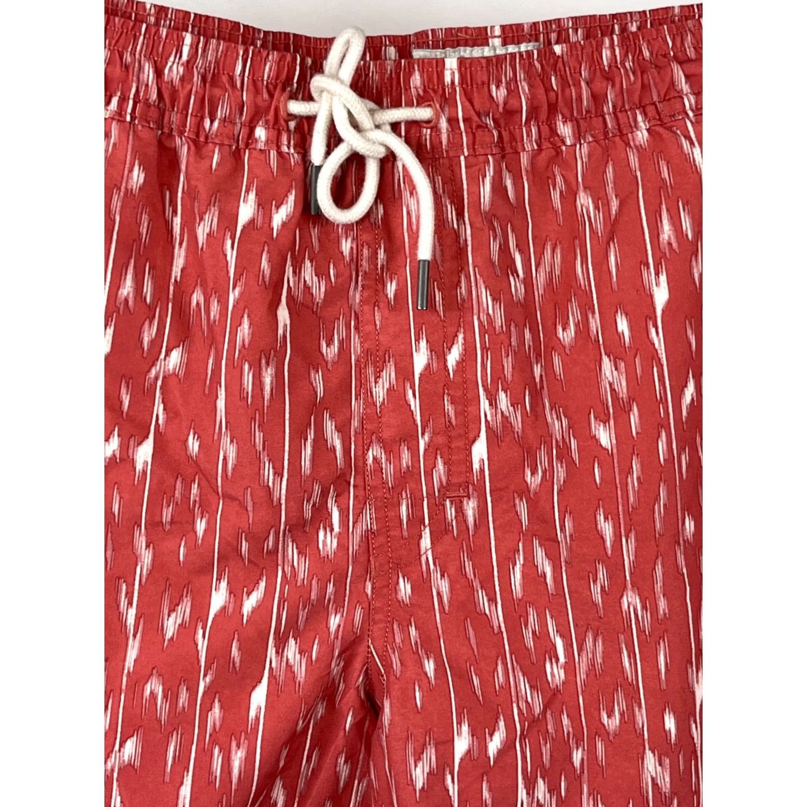 Vintage American Eagle Shorts Swim Trunks Mens L Orange Printed Draw String Stretch Size US 33 - 2 Thumbnail