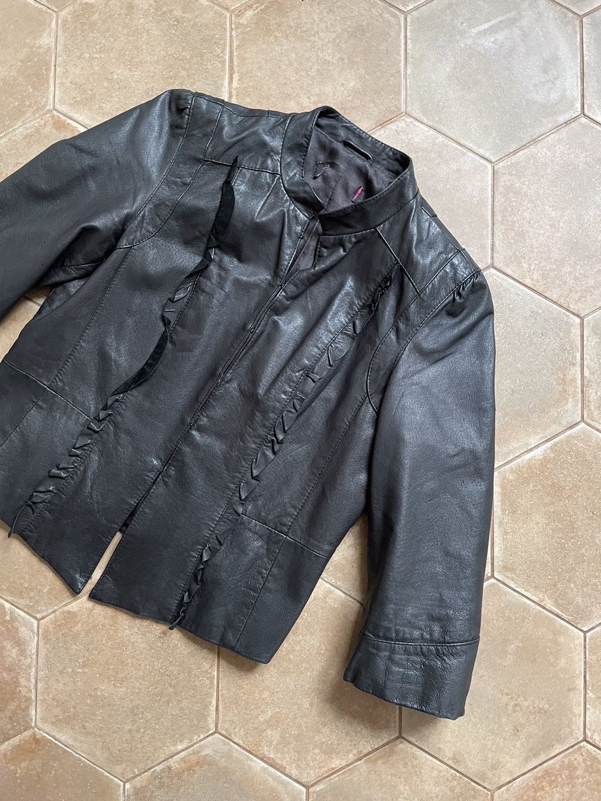Designer AVANT-GARDE LEATHER JACKET Size L / US 10 / IT 46 - 2 Thumbnail
