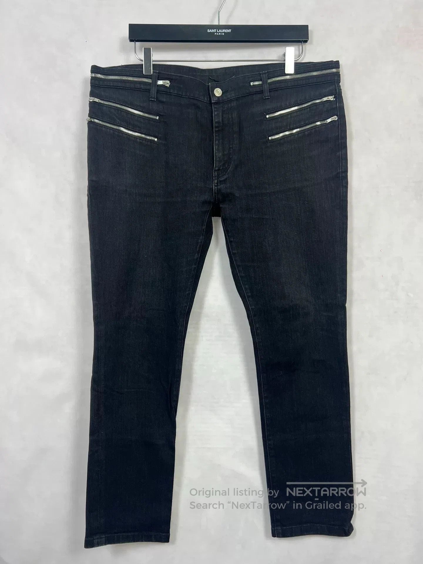Saint Laurent Paris Saint Laurent Black Zip Detail Jeans. Size US 36 / EU 52 - 1 Thumbnail