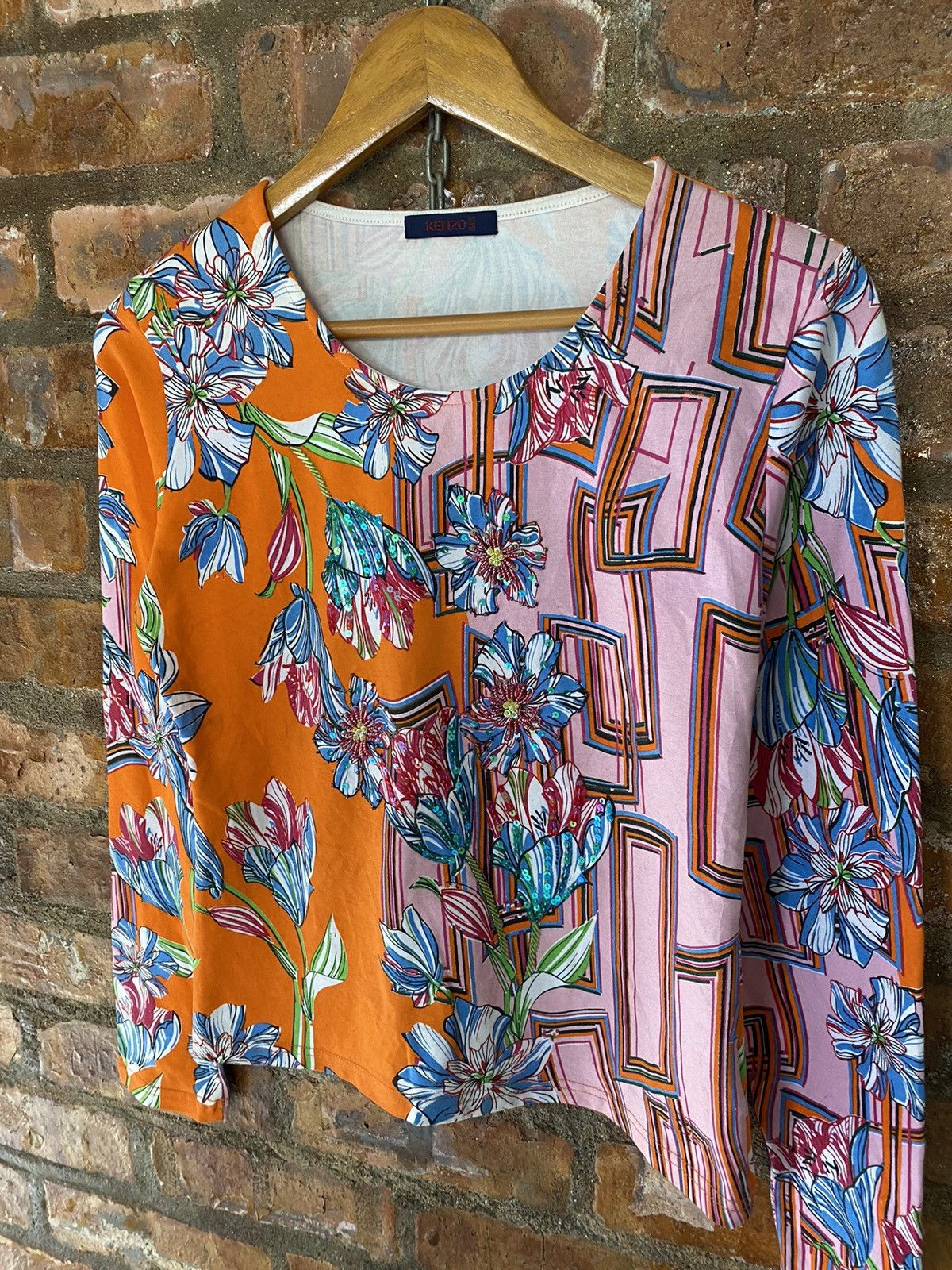 Kenzo × Vintage 2000s Kenzo floral abstract stretch Size S / US 4 / IT 40 - 4 Thumbnail