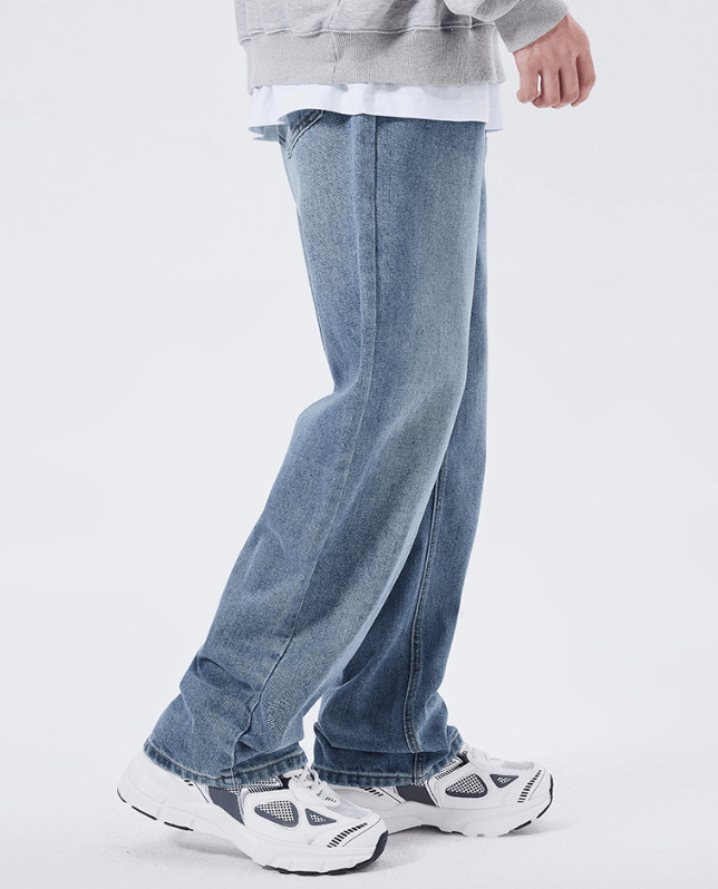 Japanese Brand Blue American street washed loose straight jeans y2k Size US 32 / EU 48 - 3 Thumbnail