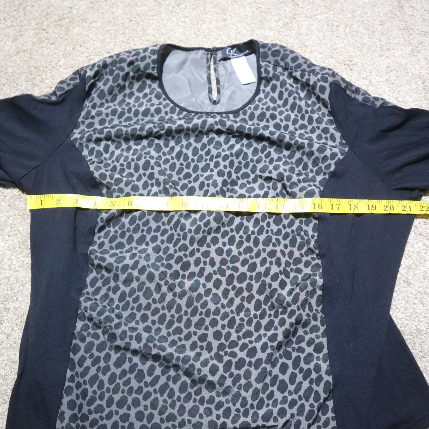 George GK George Kotsiopoulos Women's Animal Print Black Gray Long Sleeve Top 20W Shirt, Scoop Neck, Work, Casual, Fall, Regular Size 20, Women's GK shirt Size 3XL / US 20-22 - 3 Thumbnail