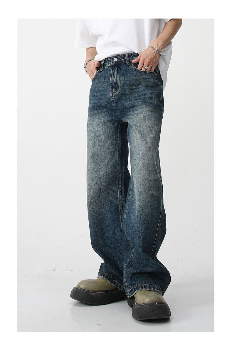 Japanese Brand × Jean Vintage washed distressed loose wide-leg jeans Size US 32 / EU 48 - 1 Thumbnail