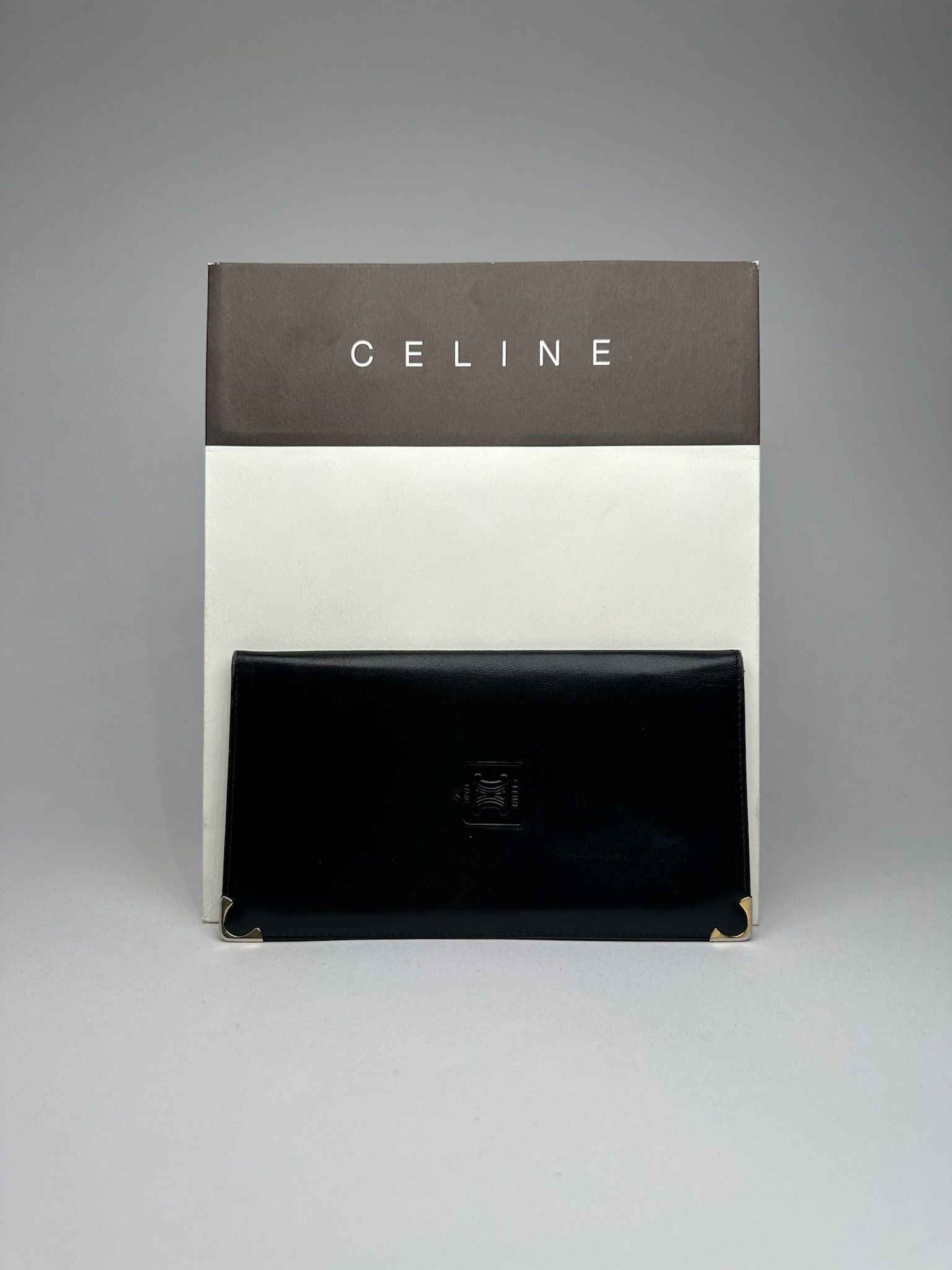 Celine Vintage Paris Leather ID holder black Size ONE SIZE - 1 Thumbnail