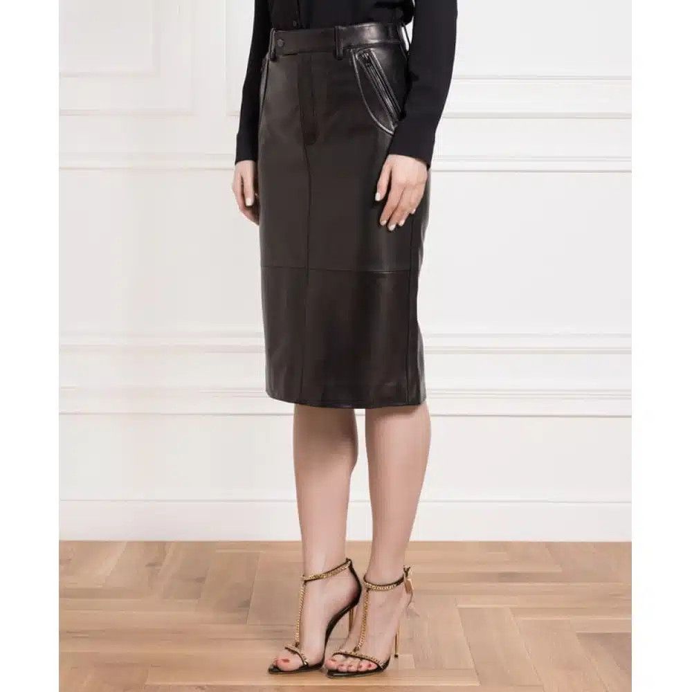 Tom Ford o1loc1c0625 GCL847 Leather Pencil Skirt in Black Size 25" / US 0 / IT 36 - 3 Thumbnail