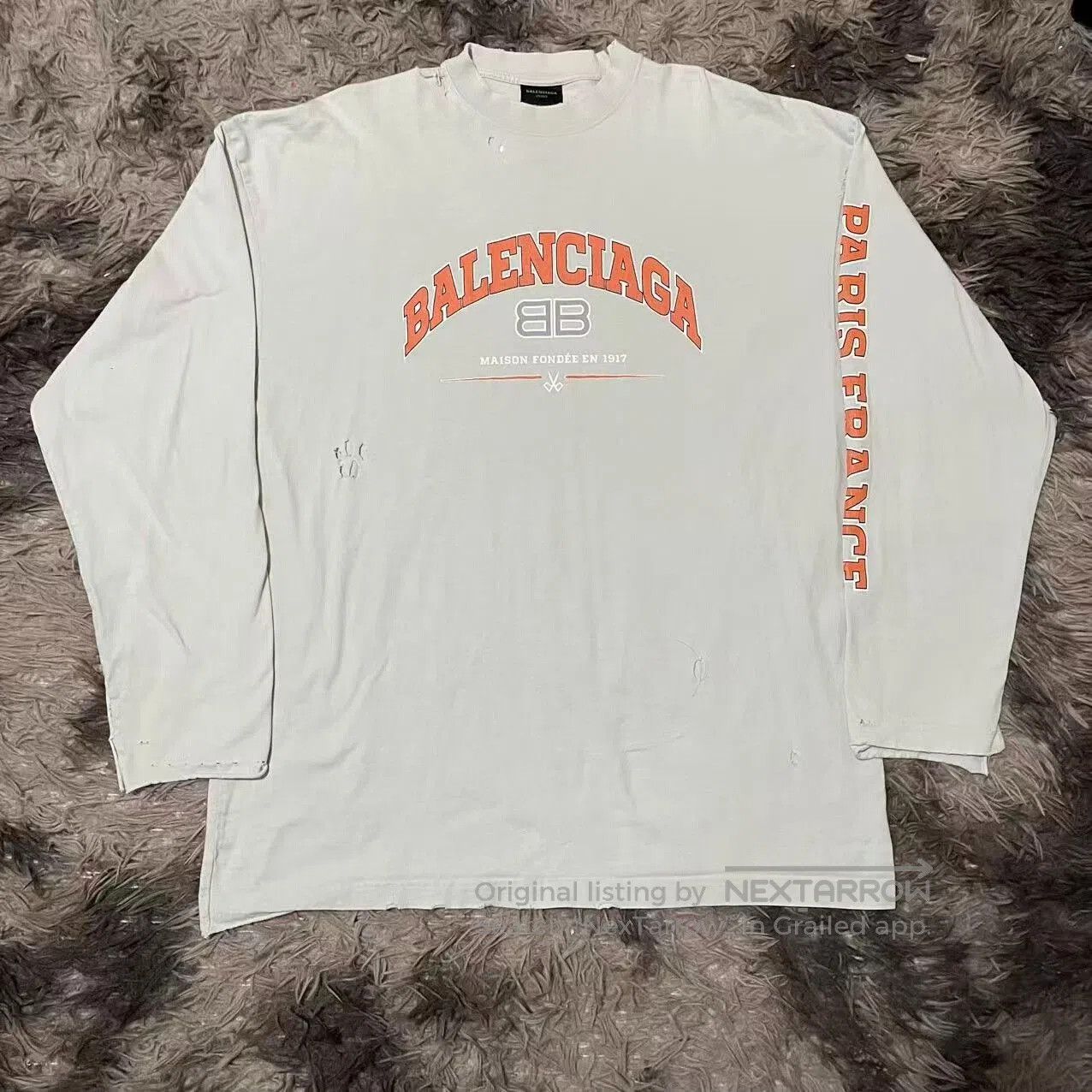 Balenciaga Long Sleeve Logo T-Shirt.
