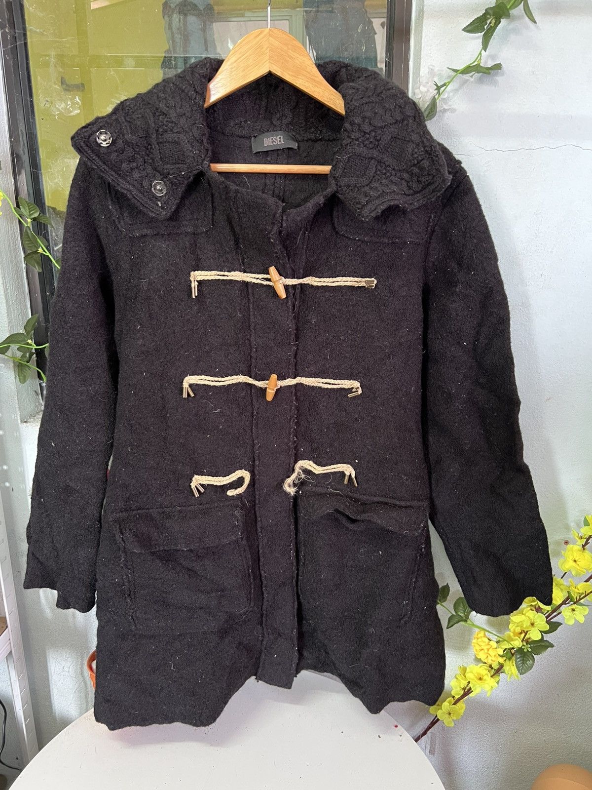 Diesel Diesil Black Jacket Wool Size S / US 4 / IT 40 - 1 Thumbnail