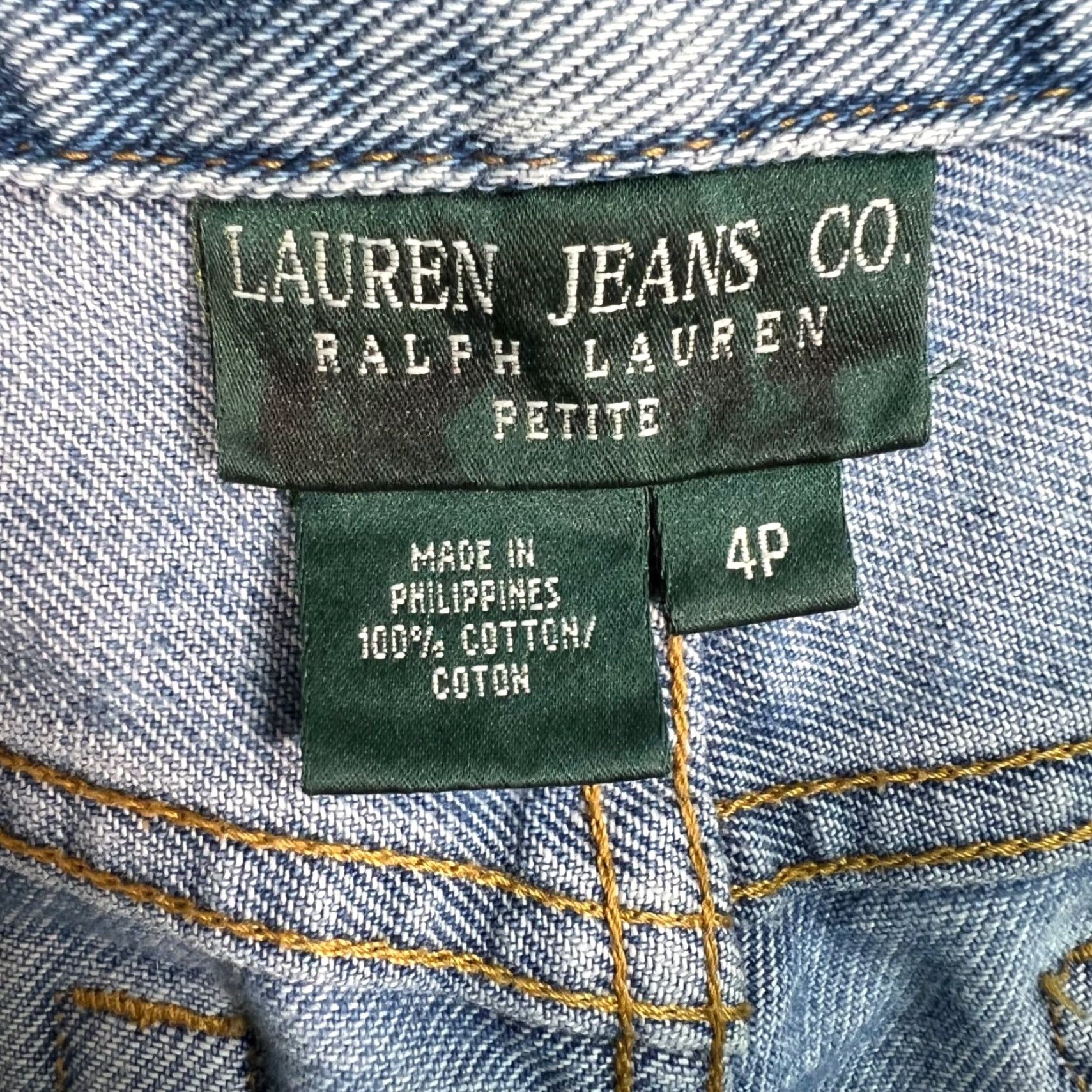 Ralph Lauren VINTAGE Lauren Ralph Lauren Womens 4P Light Wash Denim Shorts Cut-Off High-Waist Petite Blue Spring Summer Women's Size 27" / US 4 / IT 40 - 3 Thumbnail