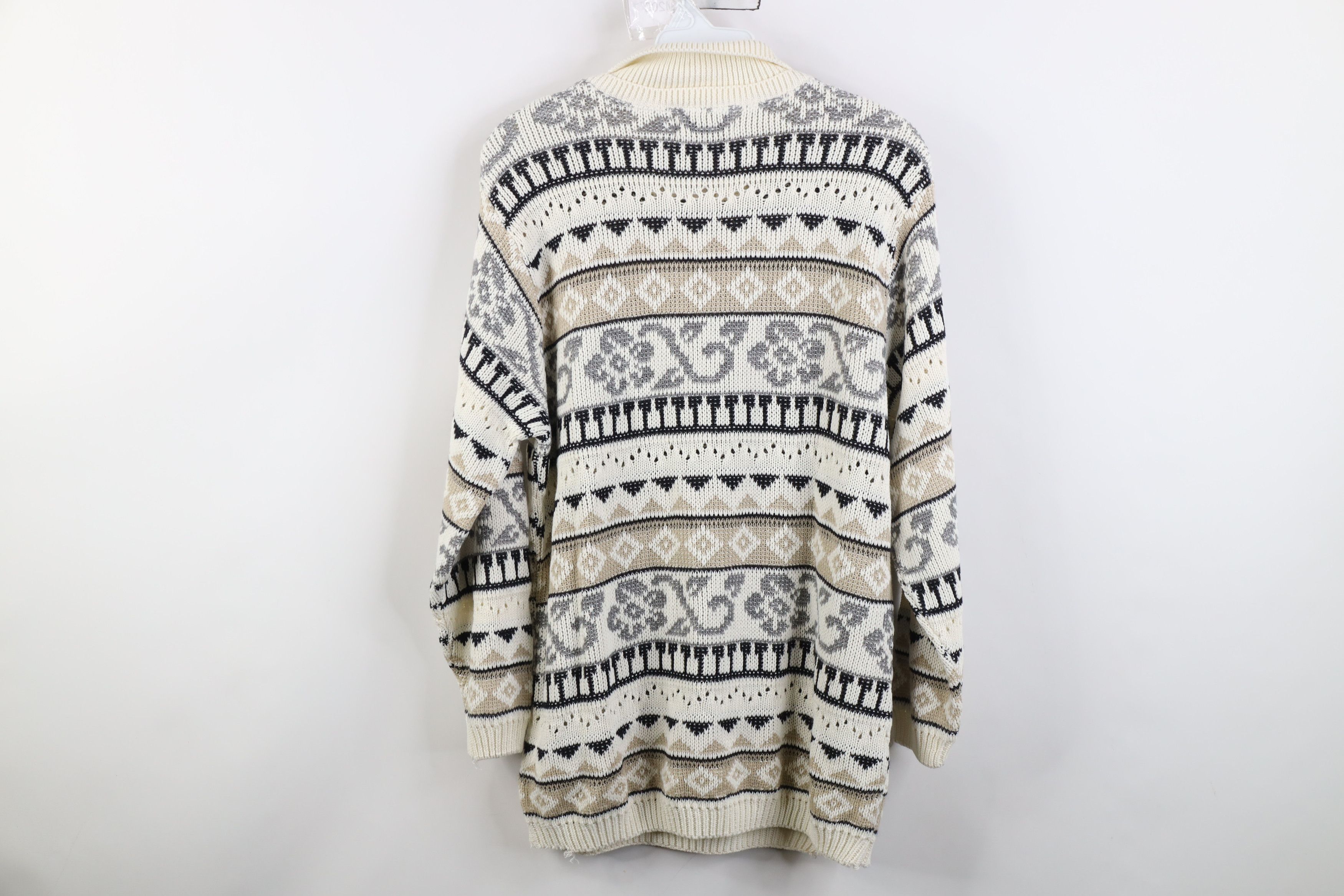 Vintage Vintage 90s Streetwear Fair Isle Knit Collared Sweater USA Size S / US 4 / IT 40 - 11 Thumbnail