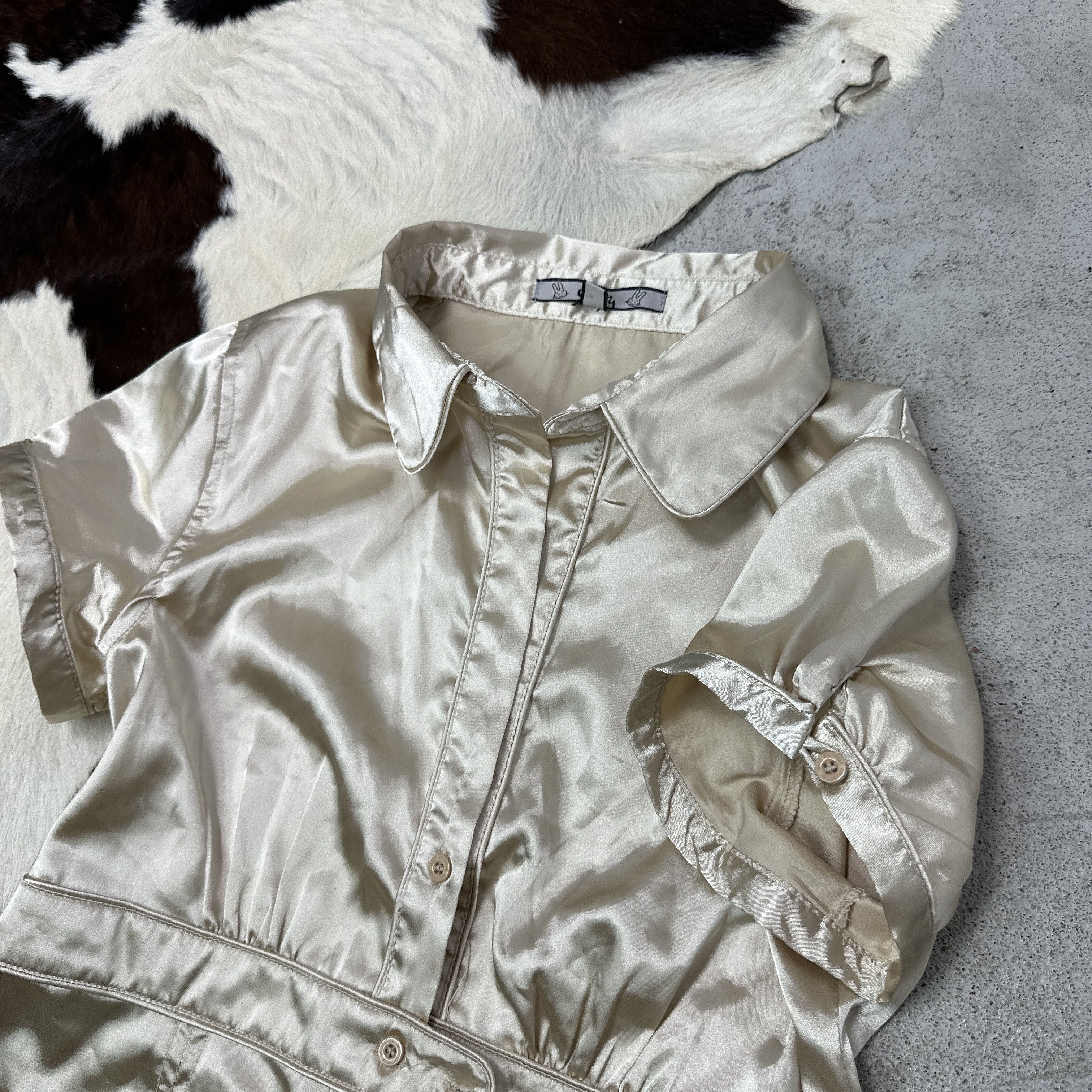 Vintage Vintage Avant Garde Elegant Grunge Satin Shirt Y2K Size M / US 6-8 / IT 42-44 - 3 Thumbnail