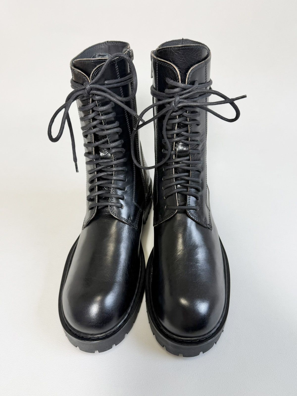 Early 2010s Black Leather Combat Boots