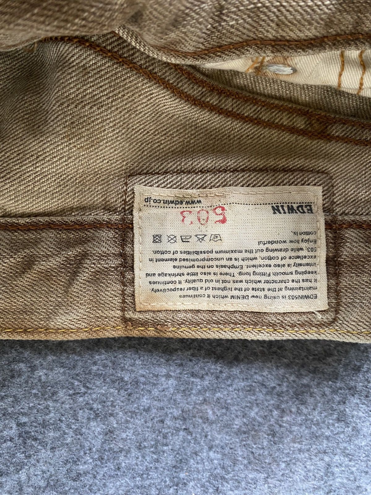 Edwin × PPFM Vintage edwin 503 blue trip denim Size US 31 - 7 Thumbnail
