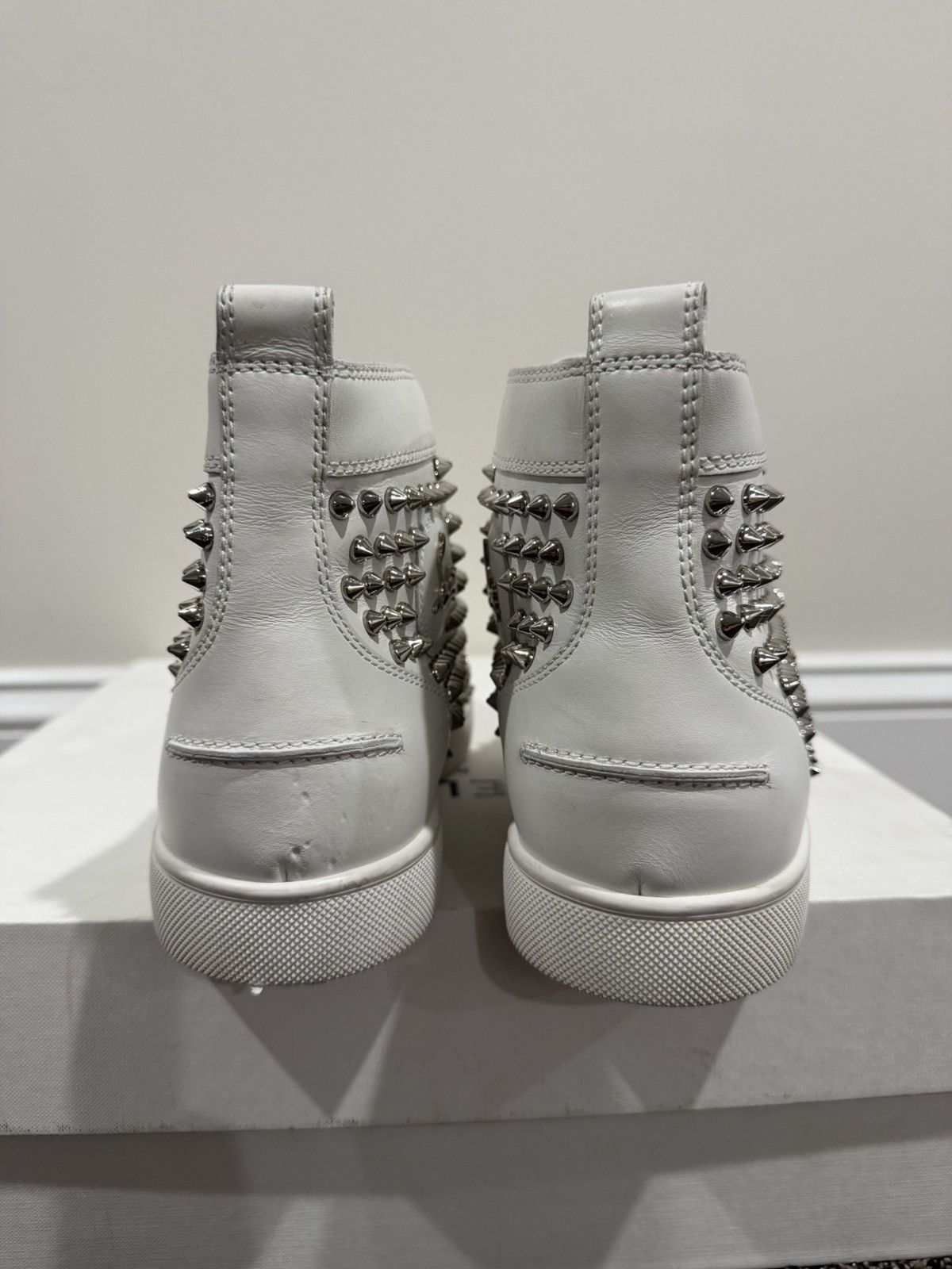 Christian Louboutin Christian Louboutin White High Stud Spike Accents Sneakers Size US 8.5 / EU 41-42 - 6 Thumbnail