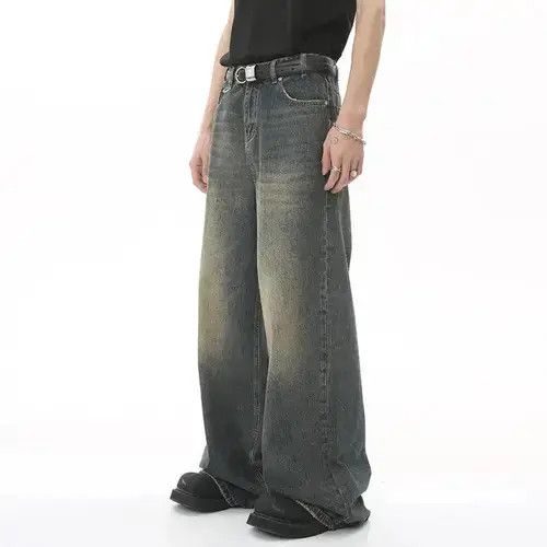 Japanese Brand × Jean Crash Vintage Distressed Loose Wide Leg Mopping Jeans Size US 30 / EU 46 - 2 Thumbnail