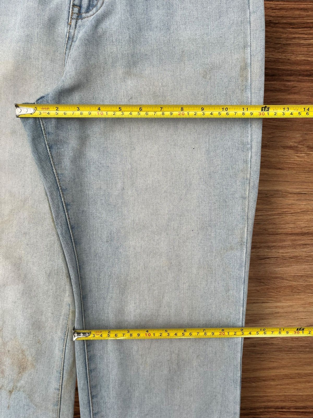 Zara Vintage Light Blue Dirty Washed Frayed Straight Leg Jeans Size 26" / US 2 / IT 38 - 12 Thumbnail
