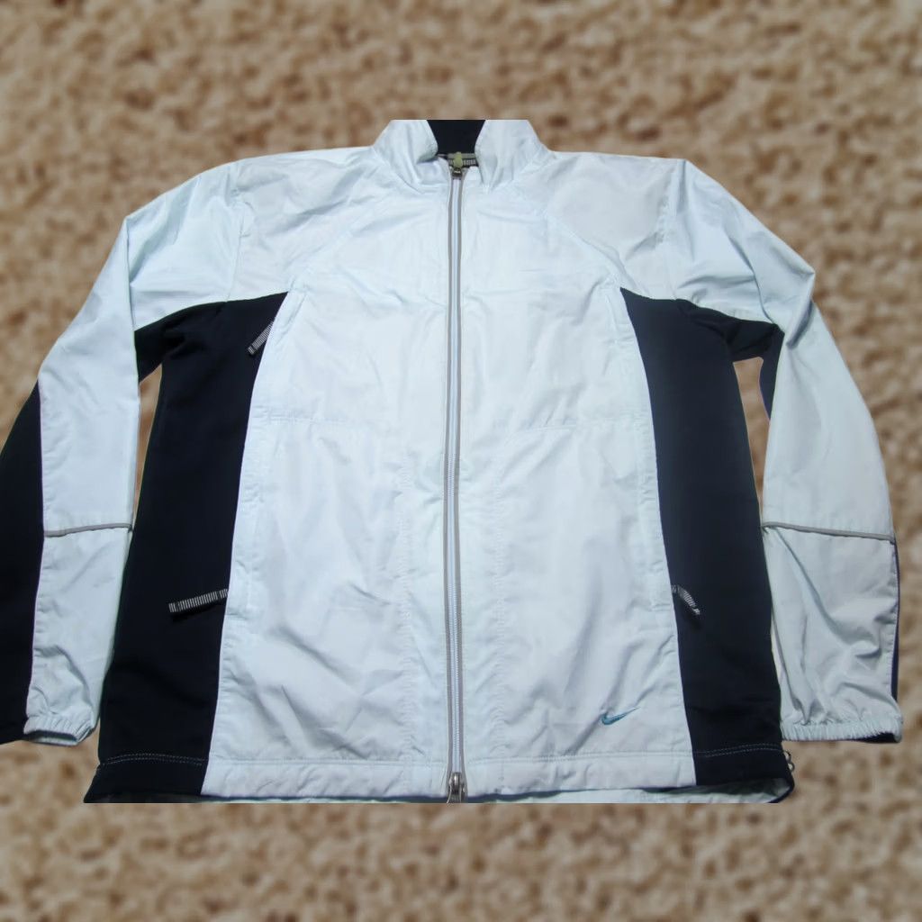 Nike Nike Womens Windbreaker Jacket M Light Blue/Navy Outerwear Jacket Size M / US 6-8 / IT 42-44 - 1 Thumbnail