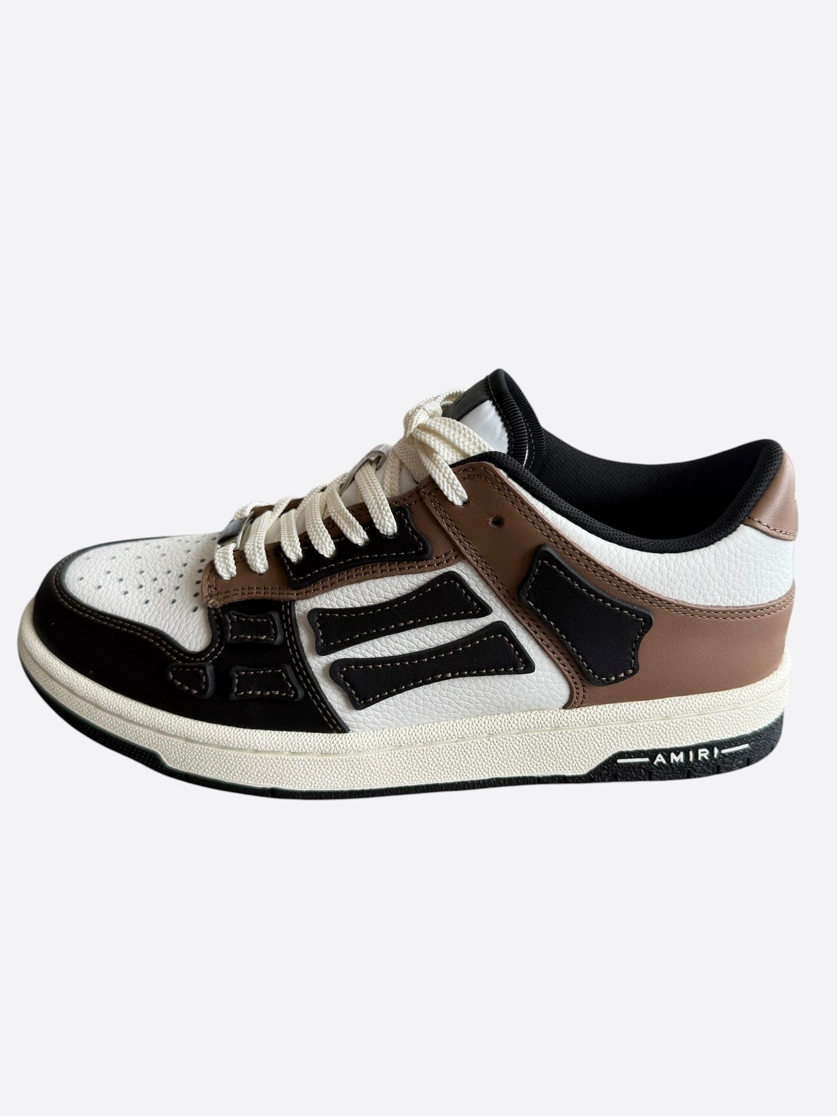 Amiri Amiri Brown, Black & White Skeleton Low Top Sneakers Size US 7 / EU 40 - 3 Thumbnail