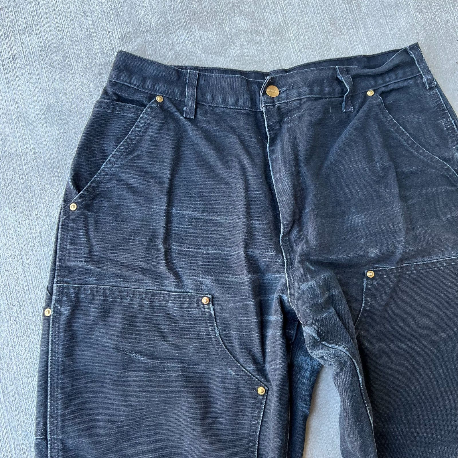 Carhartt × Vintage Carhartt faded black double knee work wear carpenter pants Size US 31 - 10 Thumbnail