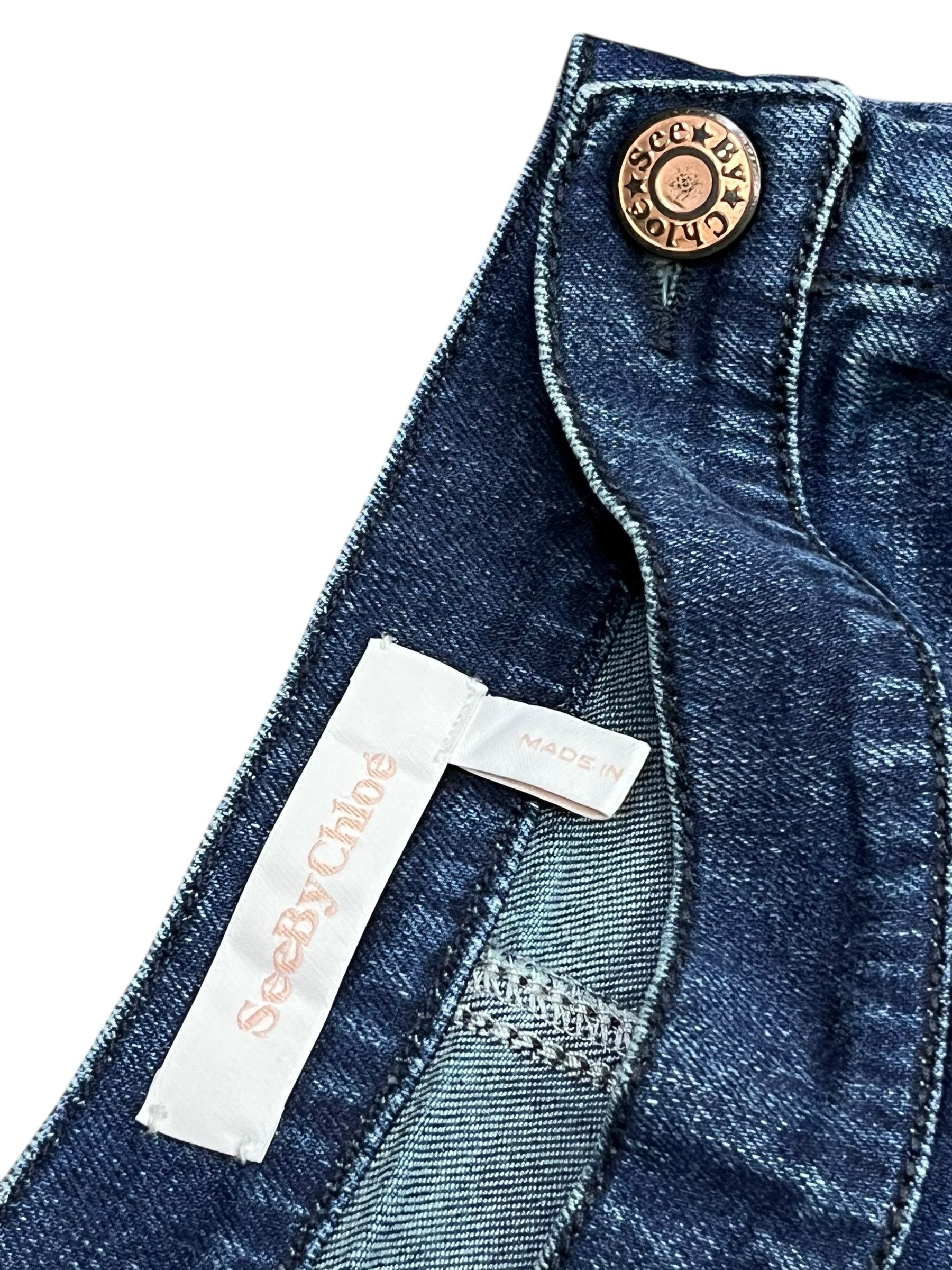 See by Chloe See By Chloé Vintage Italy Stretch Denim Flare Skirt 25" Size 25" / US 0 / IT 36 - 6 Thumbnail