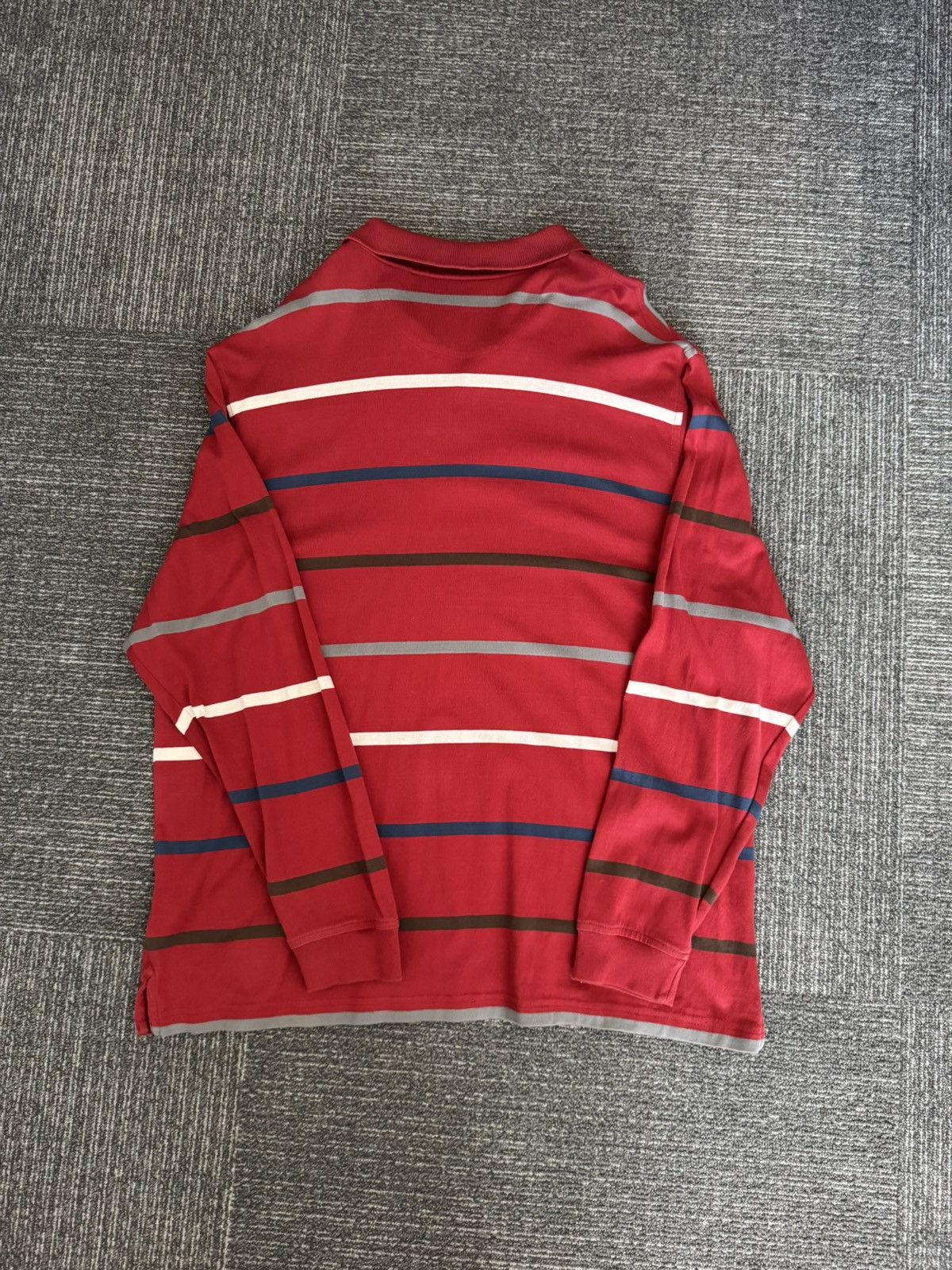Roundtree & Yorke striped long sleeve polo shirt Size US XL / EU 56 / 4 - 2 Thumbnail
