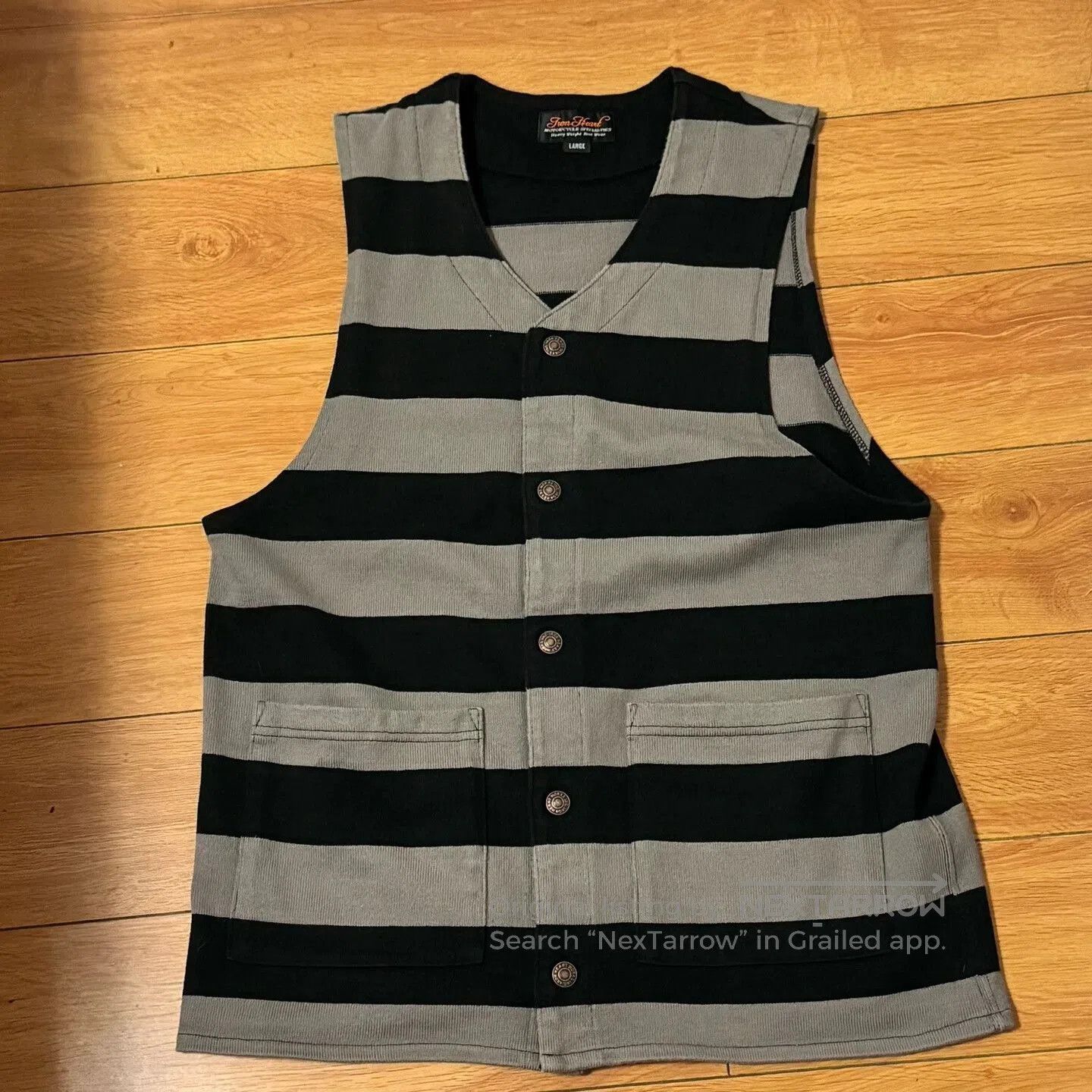 Vintage Iron Heart Striped Vest.