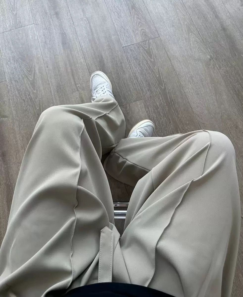 Japanese khaki loose wide-leg casual trousers