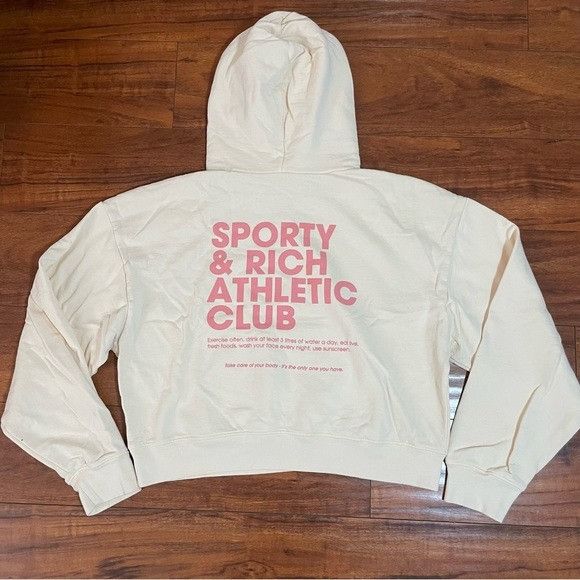 NEW WOMEN’S SPORTY & RICH ATHLETIC CLUB CROPPED HOODIES SZ S