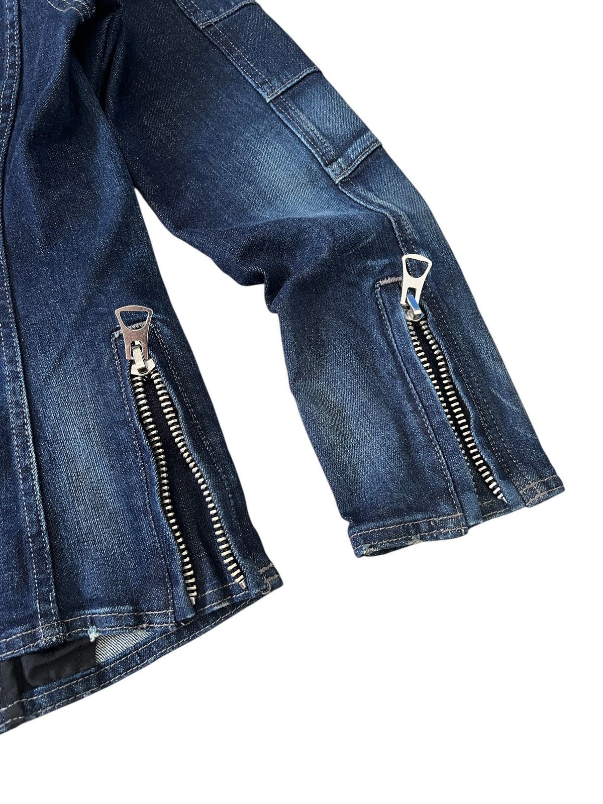 Japanese Brand Semantic Design Damaged Double Collar Denim Jacket Size US S / EU 44-46 / 1 - 11 Thumbnail