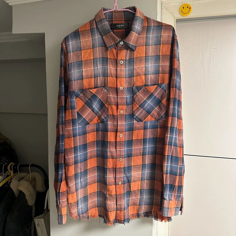 Amiri Amiri Yellow plaid gradient shirt 2501-Nextarrow Size US S / EU 44-46 / 1 - 1 Thumbnail