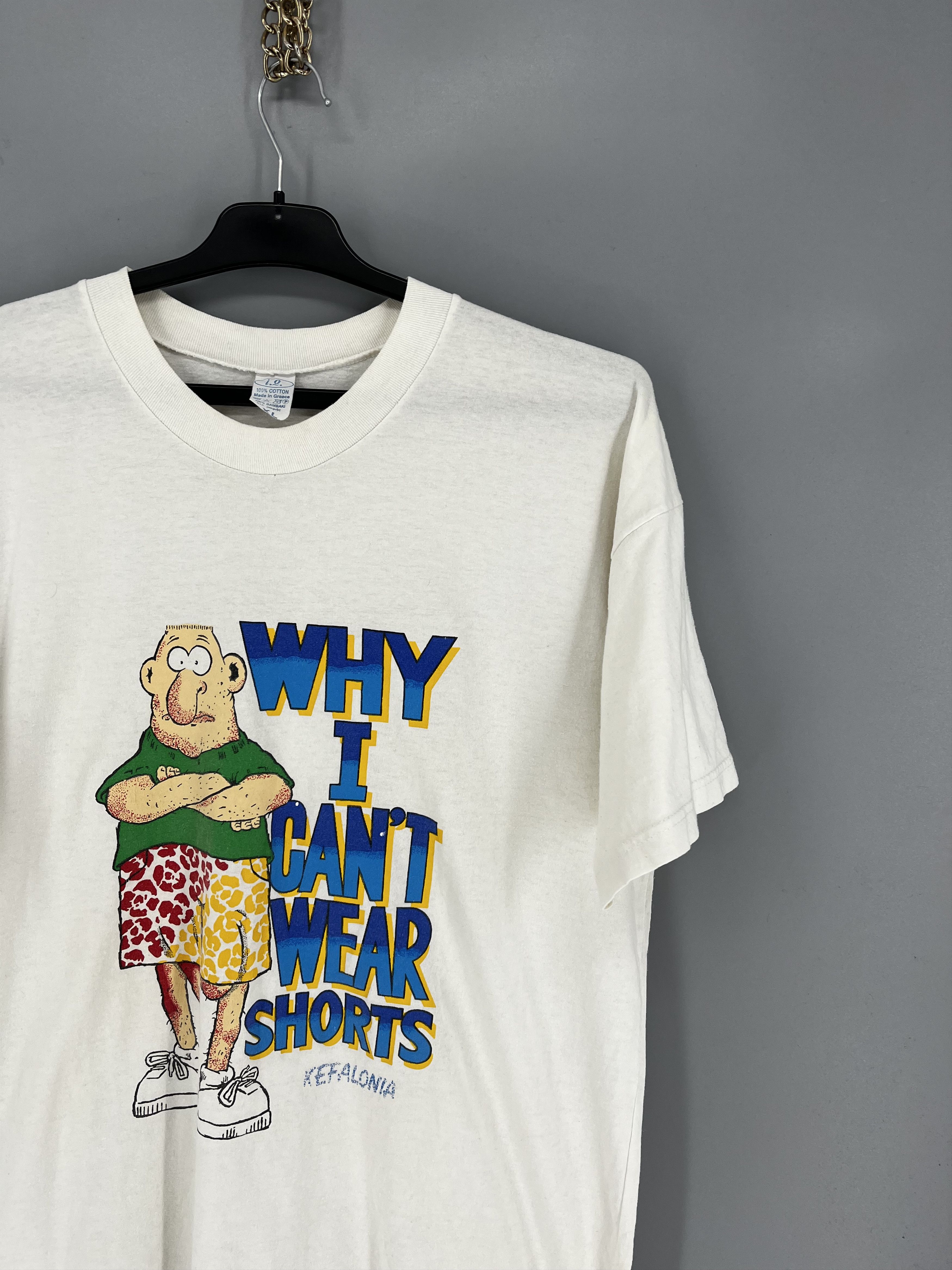 Vintage Y2K 90’s Vintage Why I Can’t Wear Shorts Funny T Shirt Size US XL / EU 56 / 4 - 5 Thumbnail