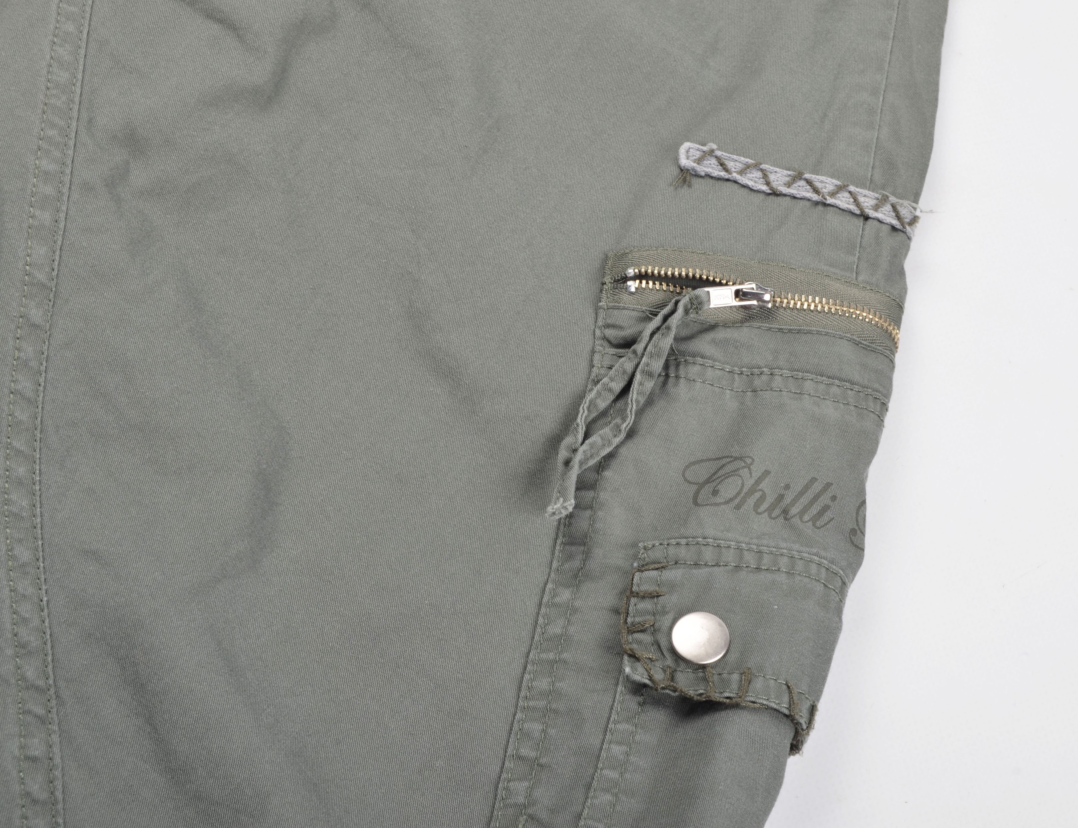 Vintage Vintage Chilli Peppers Y2K Grunge Asymmetrical Khaki Skirt Size 30" / US 8 / IT 44 - 6 Thumbnail