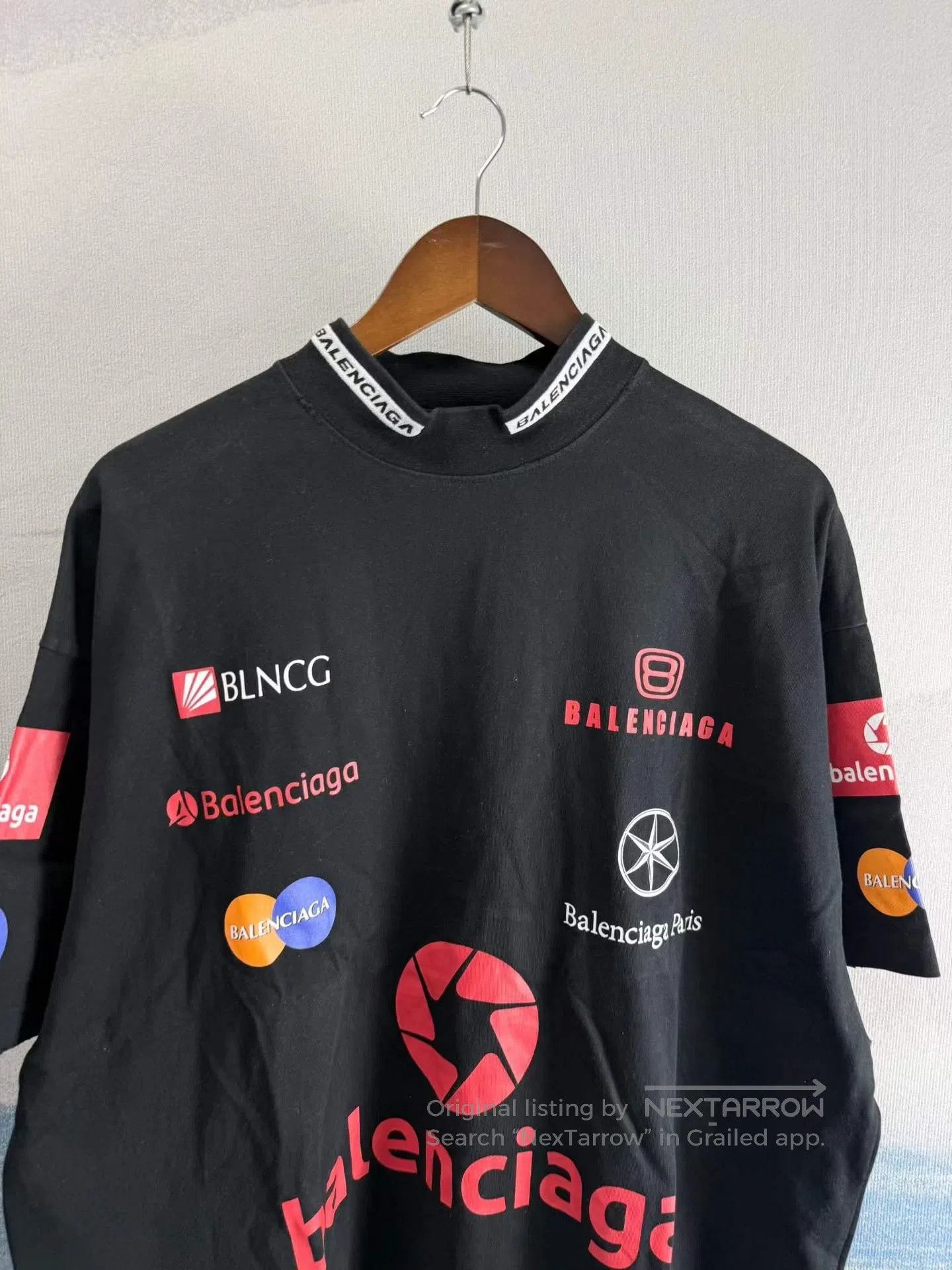 Balenciaga Balenciaga Black Letter Logo Racing Short Sleeve| Size US L / EU 52-54 / 3 - 2 Thumbnail