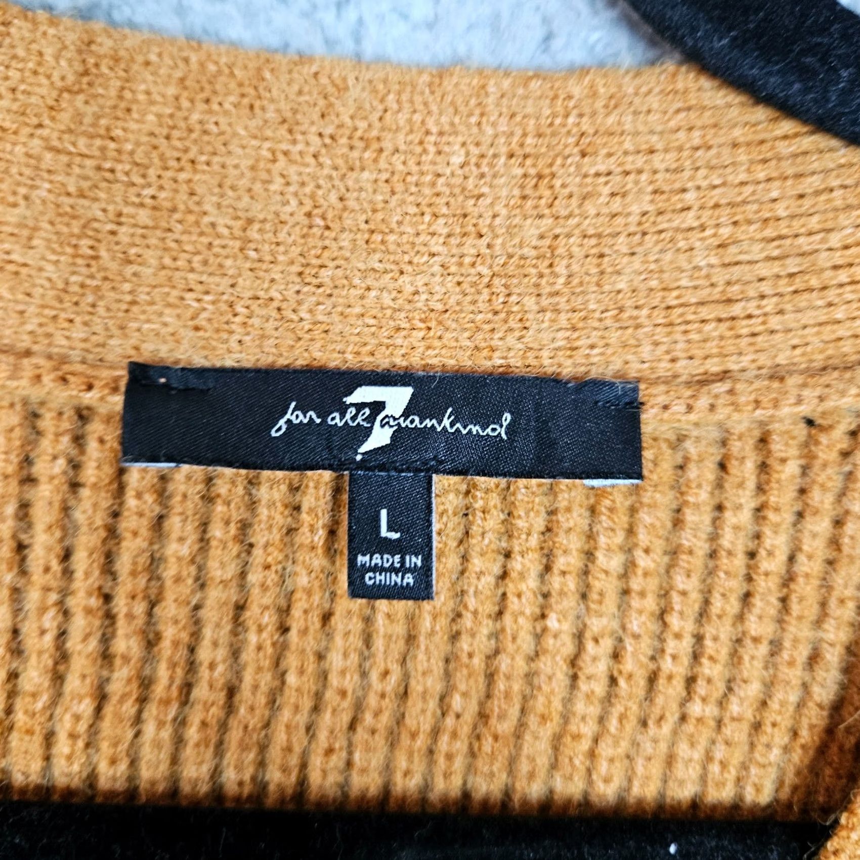 7 For All Mankind Seven For All Mankind Women's Button Up Cardigan Sweater L Yellow Knit Solid Vintage No Size L / US 10 / IT 46 - 7 Thumbnail