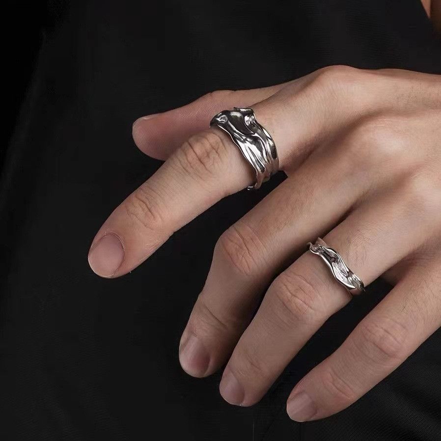 Jewelry Punk Jewelry Rings Open Size Chrome Ring (Size 7-13) Size ONE SIZE - 2 Thumbnail