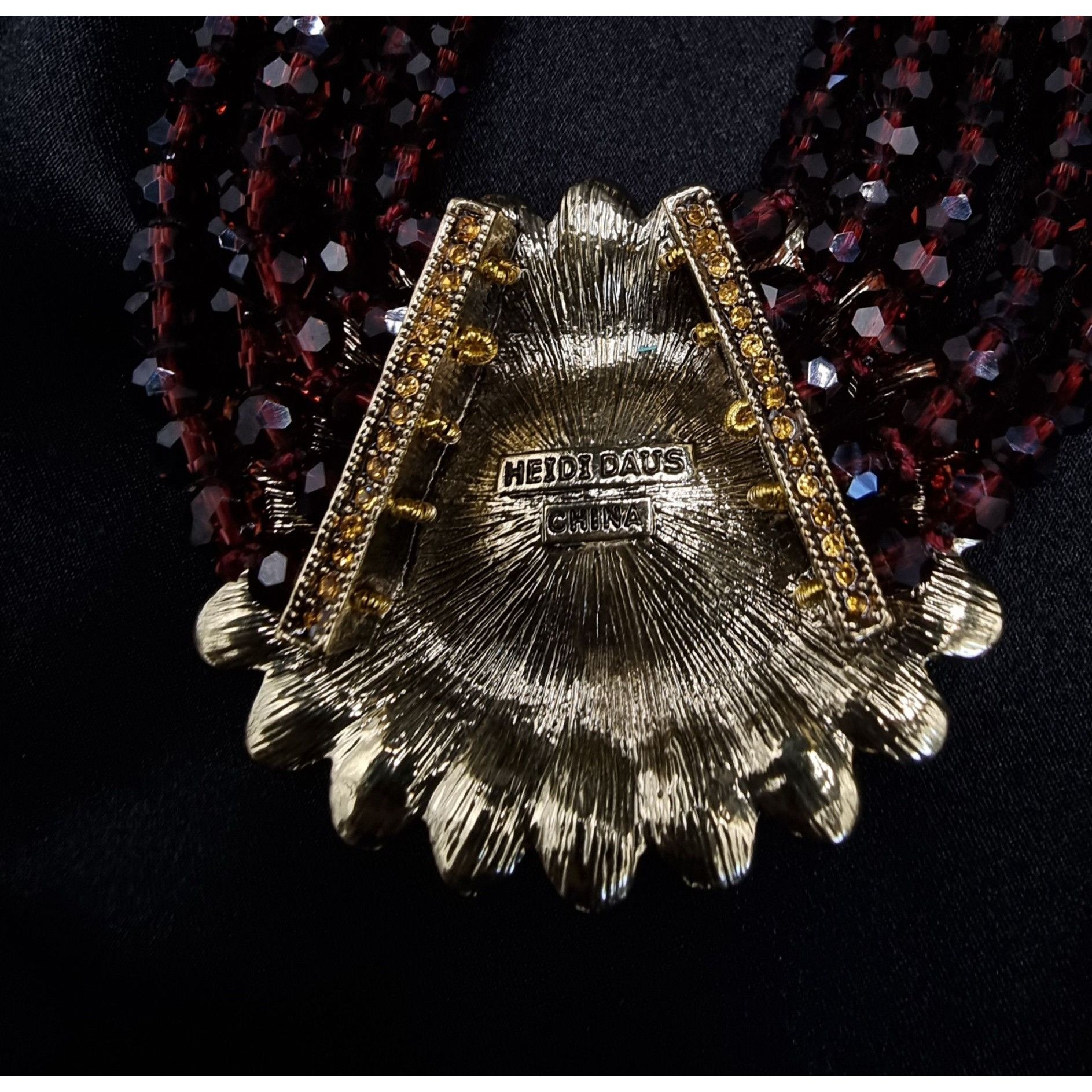 Vintage Heidi Daus Statement Necklace & Earrings Set W/ Glass Beads Size ONE SIZE - 6 Thumbnail