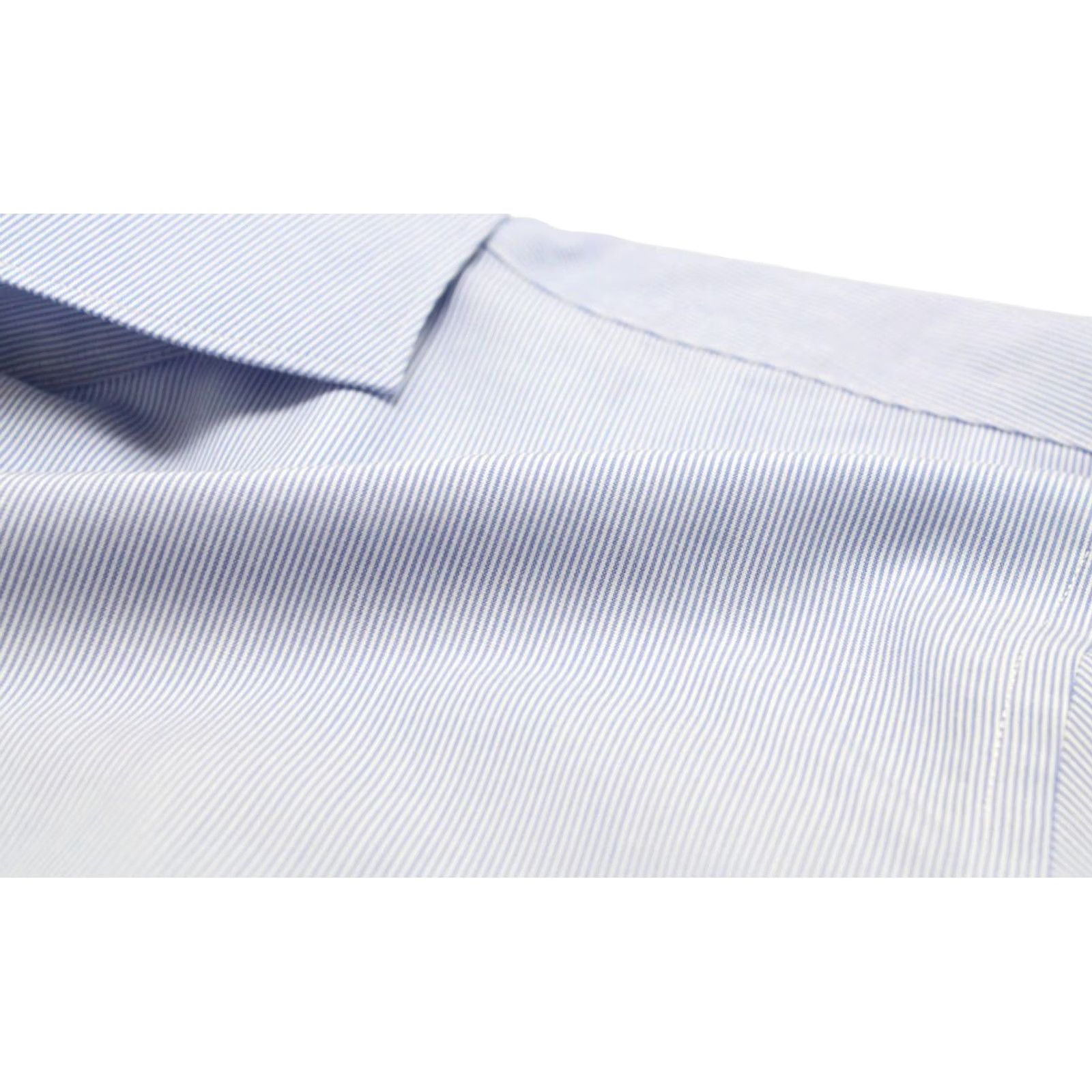 Suitsupply Suitsupply Shirt Men Extra Slim Formal 42-7 / 16 1/2L Pinstriped Dress Shirt Blue Carded Size 42-7 / 16 1/2L Mens Size 42R - 6 Thumbnail