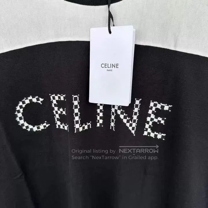 Japanese Brand Celine Patchwork Rivet Short-Sleeve Top. Size M / US 6-8 / IT 42-44 - 3 Thumbnail