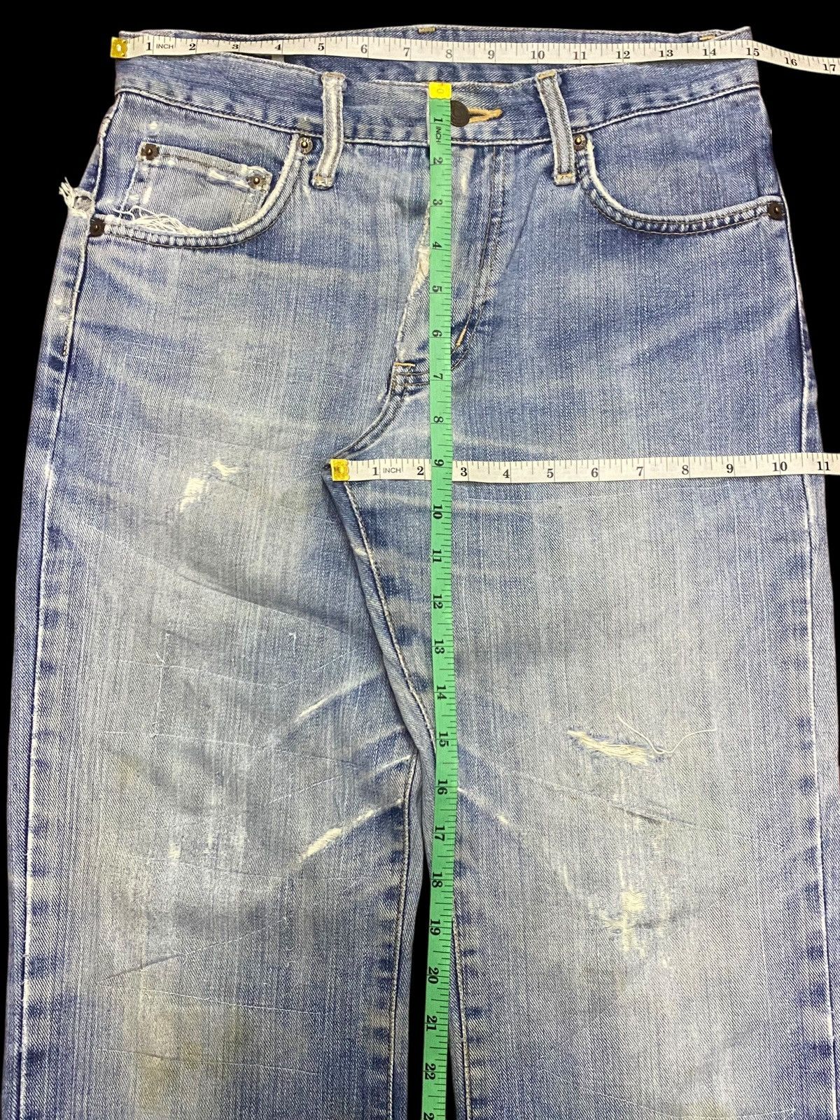 Junya Watanabe Vintage Edwin Patched Faded Wash Distressed Jeans Size US 30 / EU 46 - 19 Thumbnail