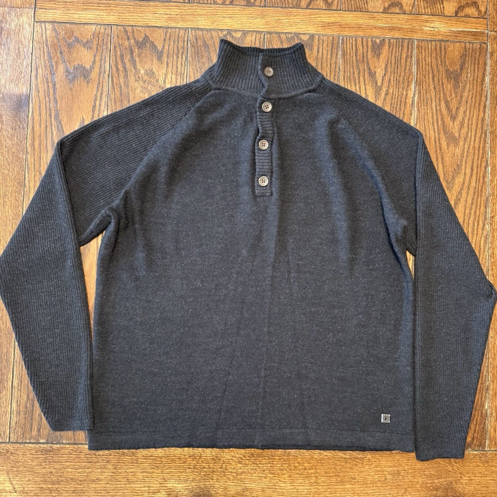 Smartwool Smartwool Mens 1/4 Button Sweater Size XL 100% Merino Wool Black Size US XL / EU 56 / 4 - 2 Thumbnail