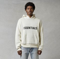 Fear of God Essentials Knit Hoodie 2021 (Cream) - Sizing + Where