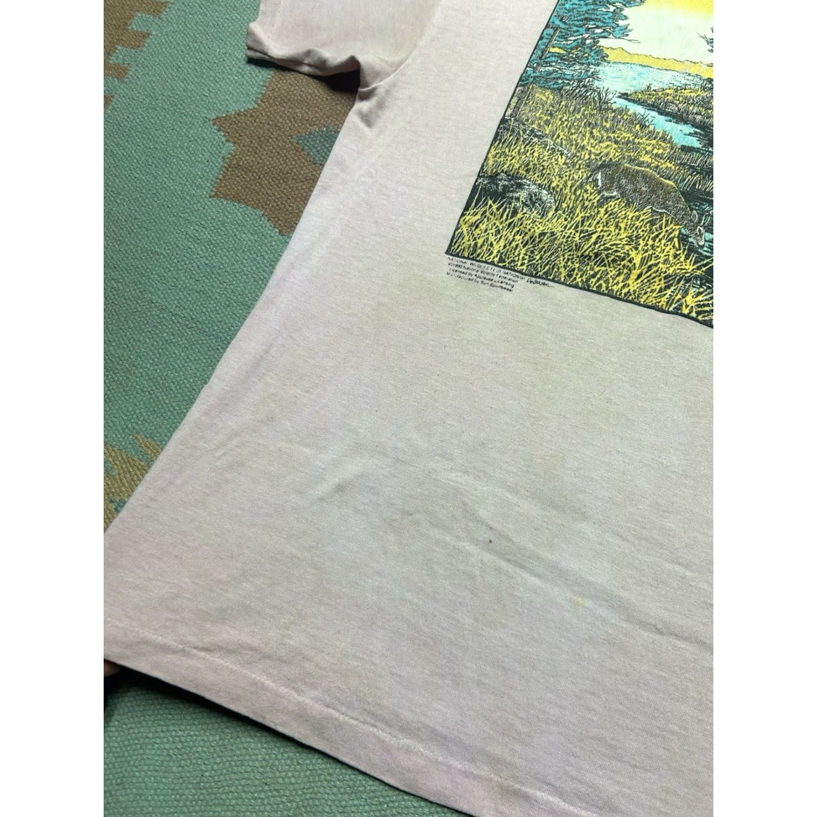 Vintage VINTAGE National Wildlife Federation T-Shirt Deer Nature Pink Large Mens 90s Distressed Animals Wildlife 90s Shirt Size US L / EU 52-54 / 3 - 2 Thumbnail