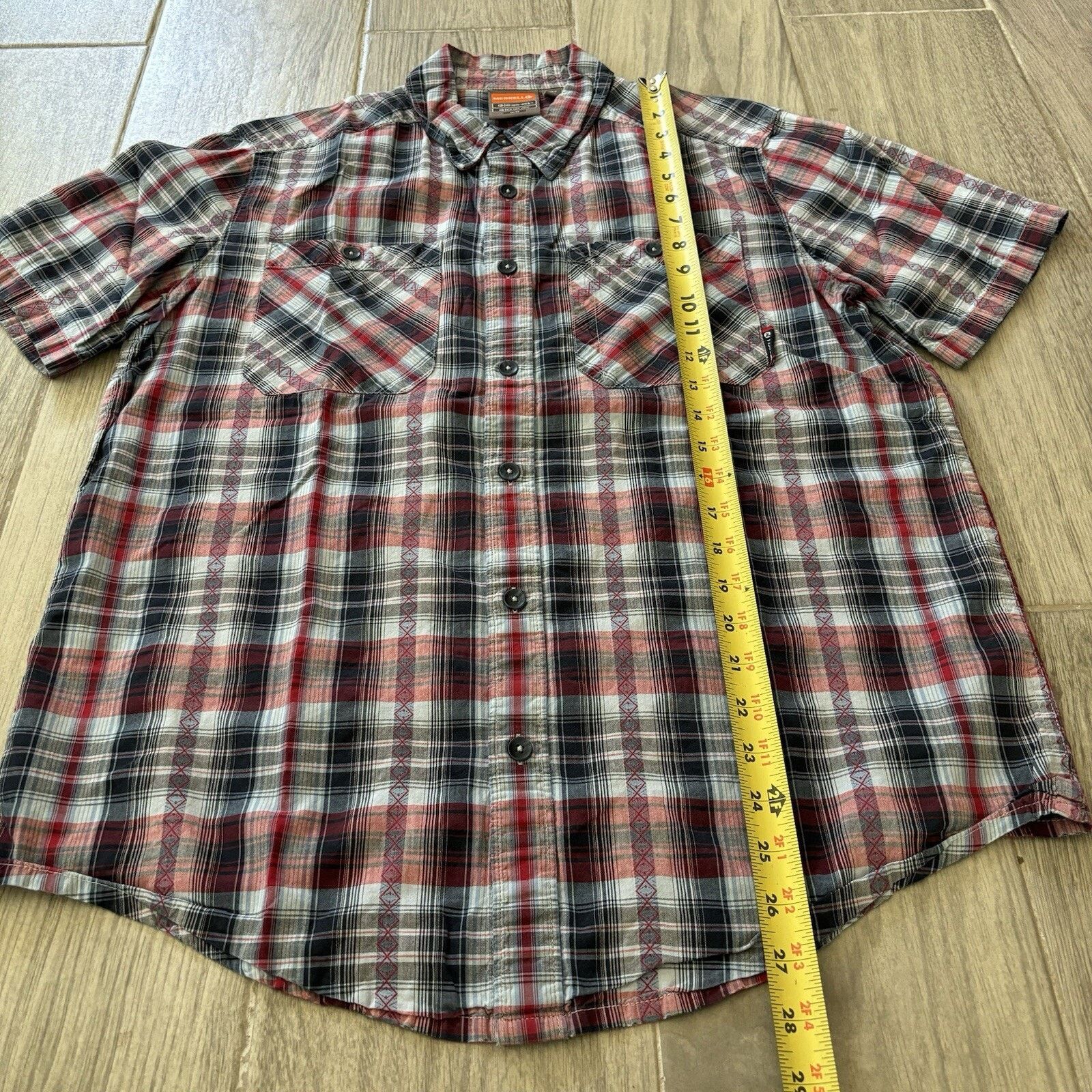 Merrell Merrell Hiking Shirt Men’s Medium UPF +20 Opti-Wick Red Blue Size US M / EU 48-50 / 2 - 7 Thumbnail