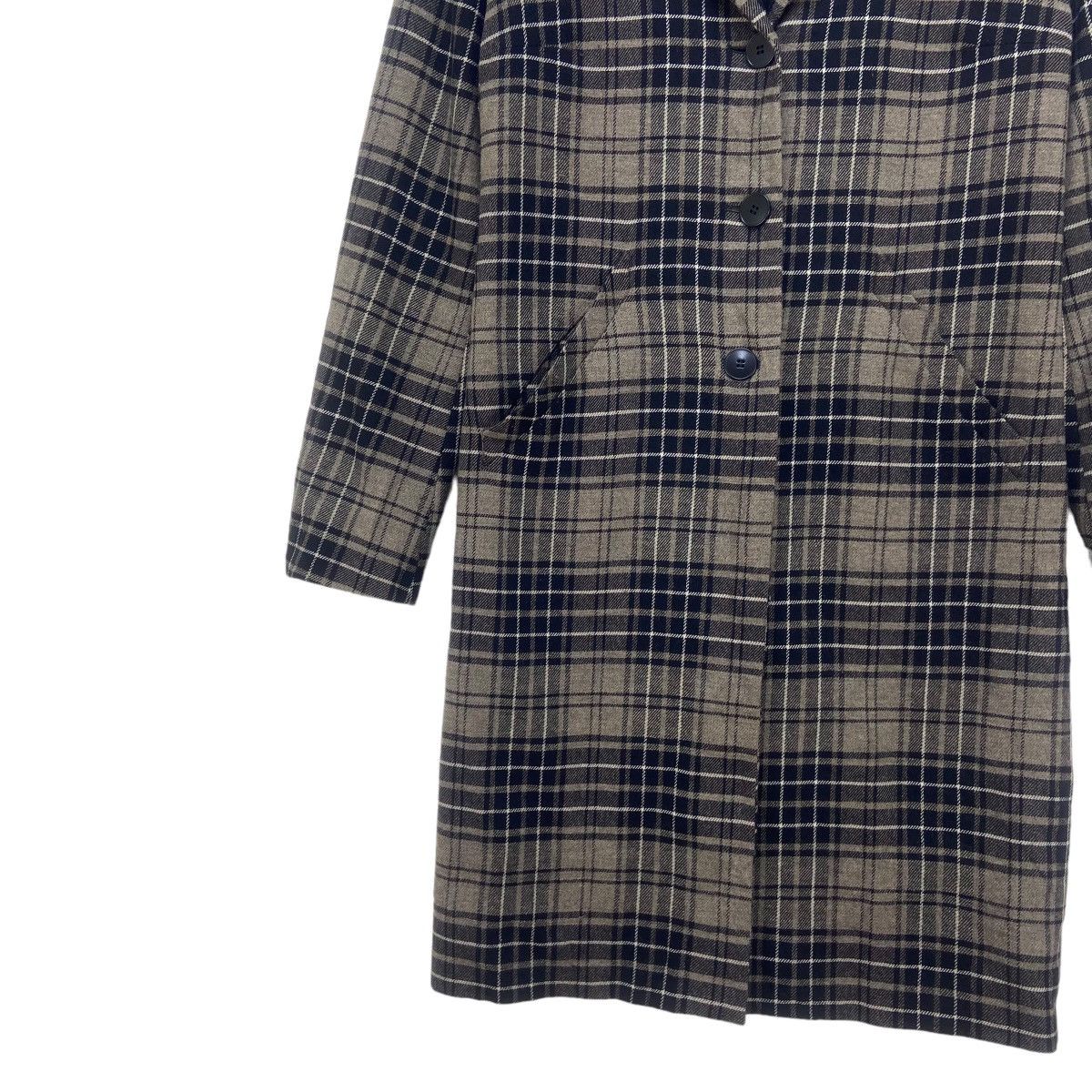 agnes b. Agnes B. Checkered Plaid Laine Wool Long Coat Size S / US 4 / IT 40 - 6 Thumbnail