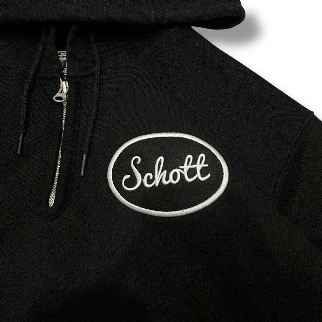 Schott CRAZY VINTAGE🖤Schott Bros Half Zip Hoodie–American Classic! Size US L / EU 52-54 / 3 - 3 Thumbnail