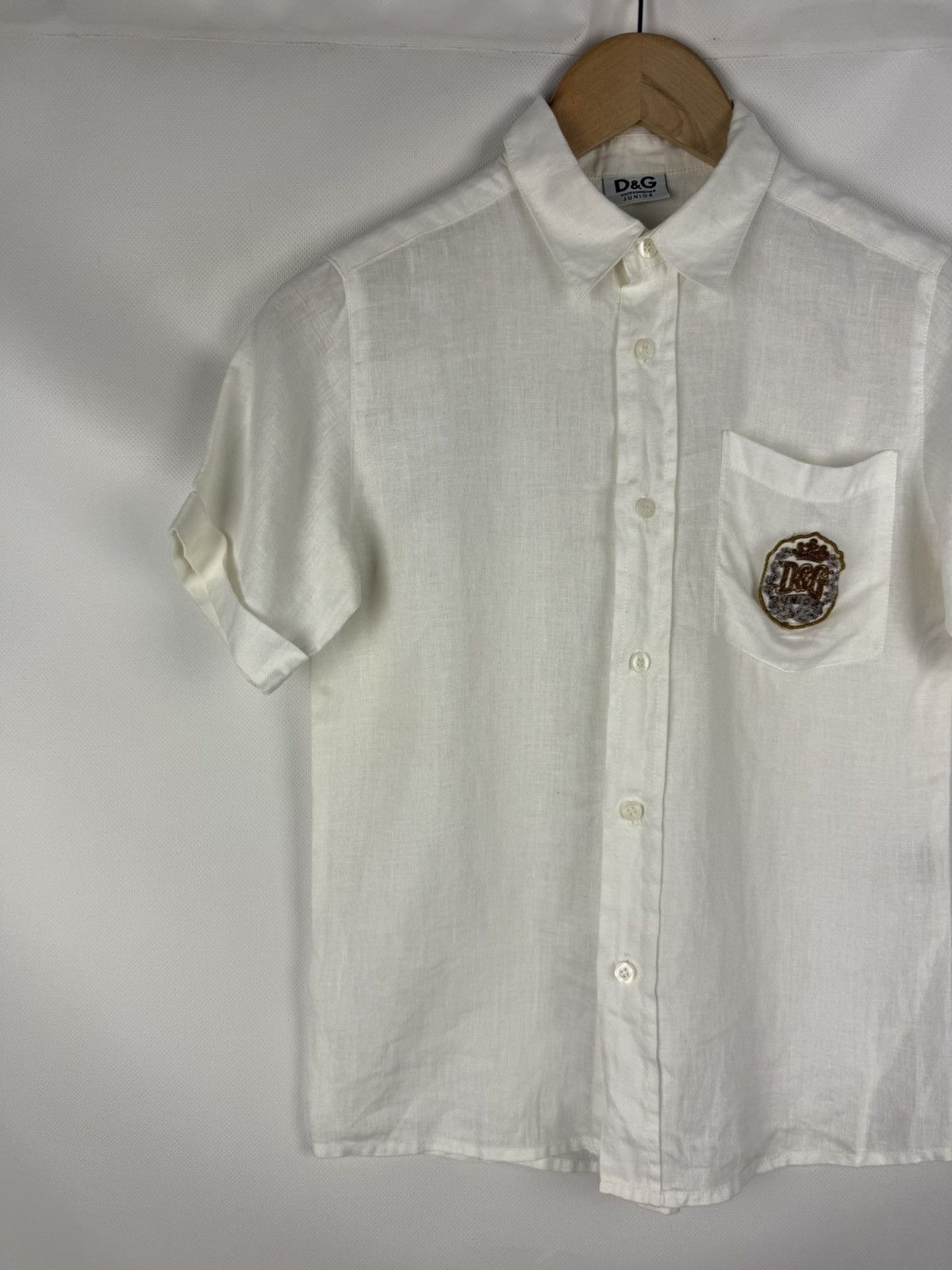Dolce & Gabbana Dolce & Gabbana Junior Short Sleeve Linen Button Up Shirt Size US XXS / EU 40 - 2 Thumbnail