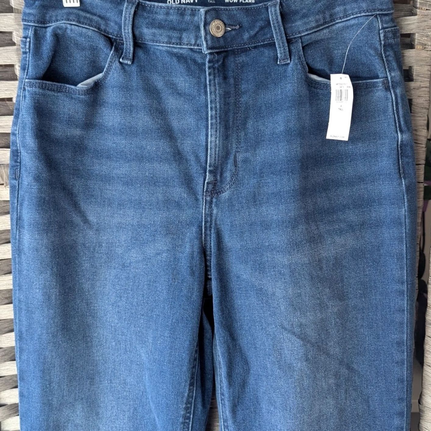 Old Navy Old Navy Wow Flare Jeans Blue Medium Wash Denim High Rise Womens 4 Tall Boho Jeans Size 27" / US 4 / IT 40 - 2 Thumbnail
