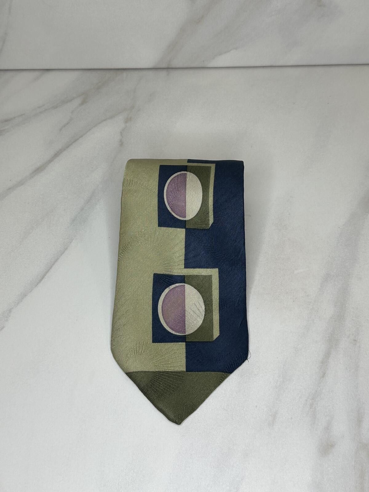 Liberty London Vintage 90s Liberty of London 100% silk tie olive green Size ONE SIZE - 1 Thumbnail