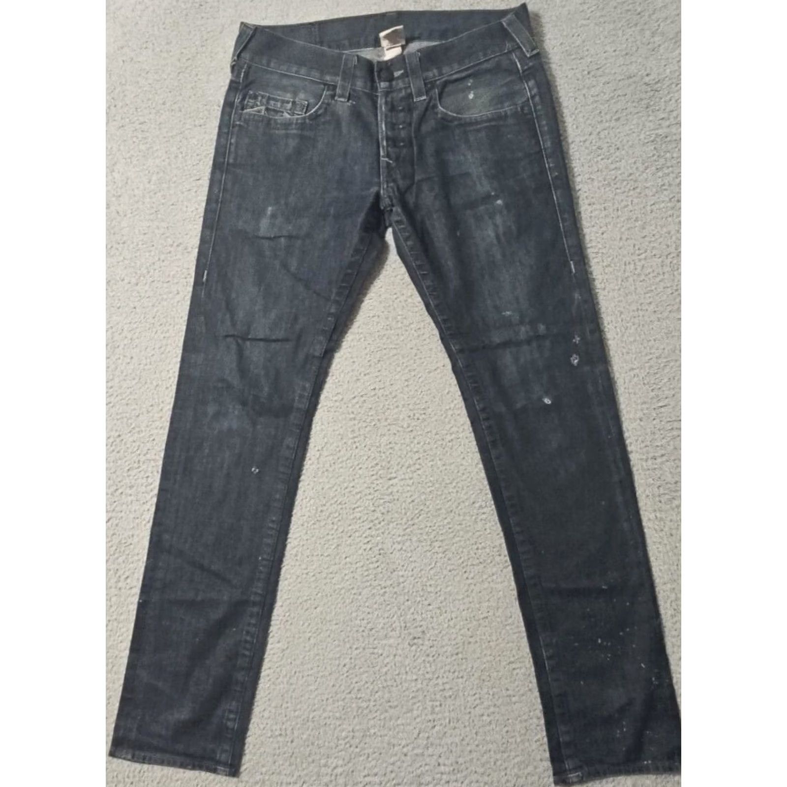 True Religion True Religion Jeans Mens Skinny Dark Wash Faded Distressed 32 x 33 Size US 34 / EU 50 - 2 Thumbnail