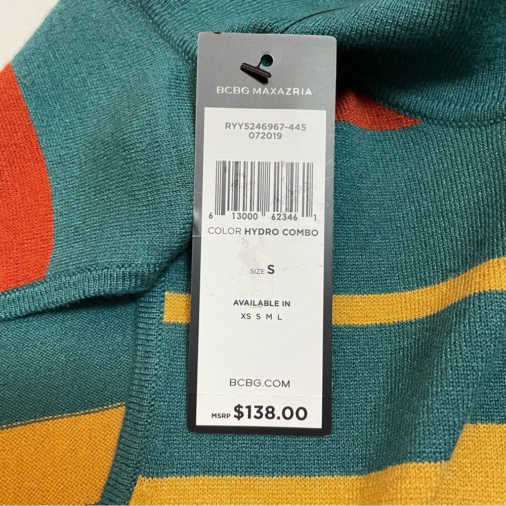 Bcbgmaxazria NWT New $138 BCBGMaxAzaria Stripe Mock Neck Sleeveless Swea Size S / US 4 / IT 40 - 6 Thumbnail